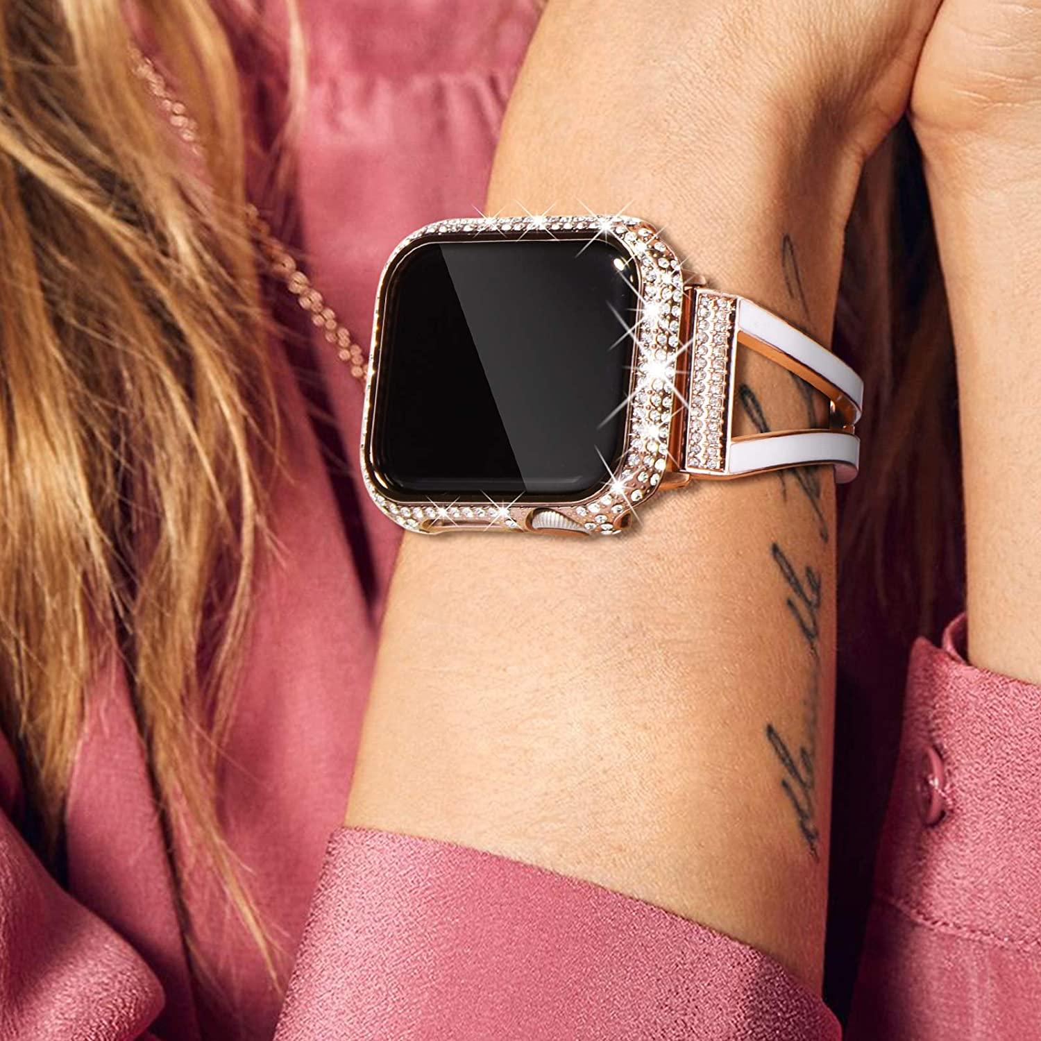 Diamonds Apple Watch Case - arleathercraft