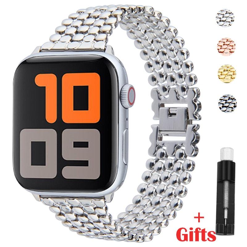 Stainless Steel Apple Watch Strap - arleathercraft